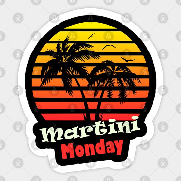 Martini Monday 80s Sunset Sticker by Nerd_art